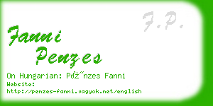 fanni penzes business card